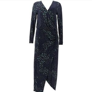 NWOT Colleen Lopez Long Sleeve Surplice MAXI Dress - XS